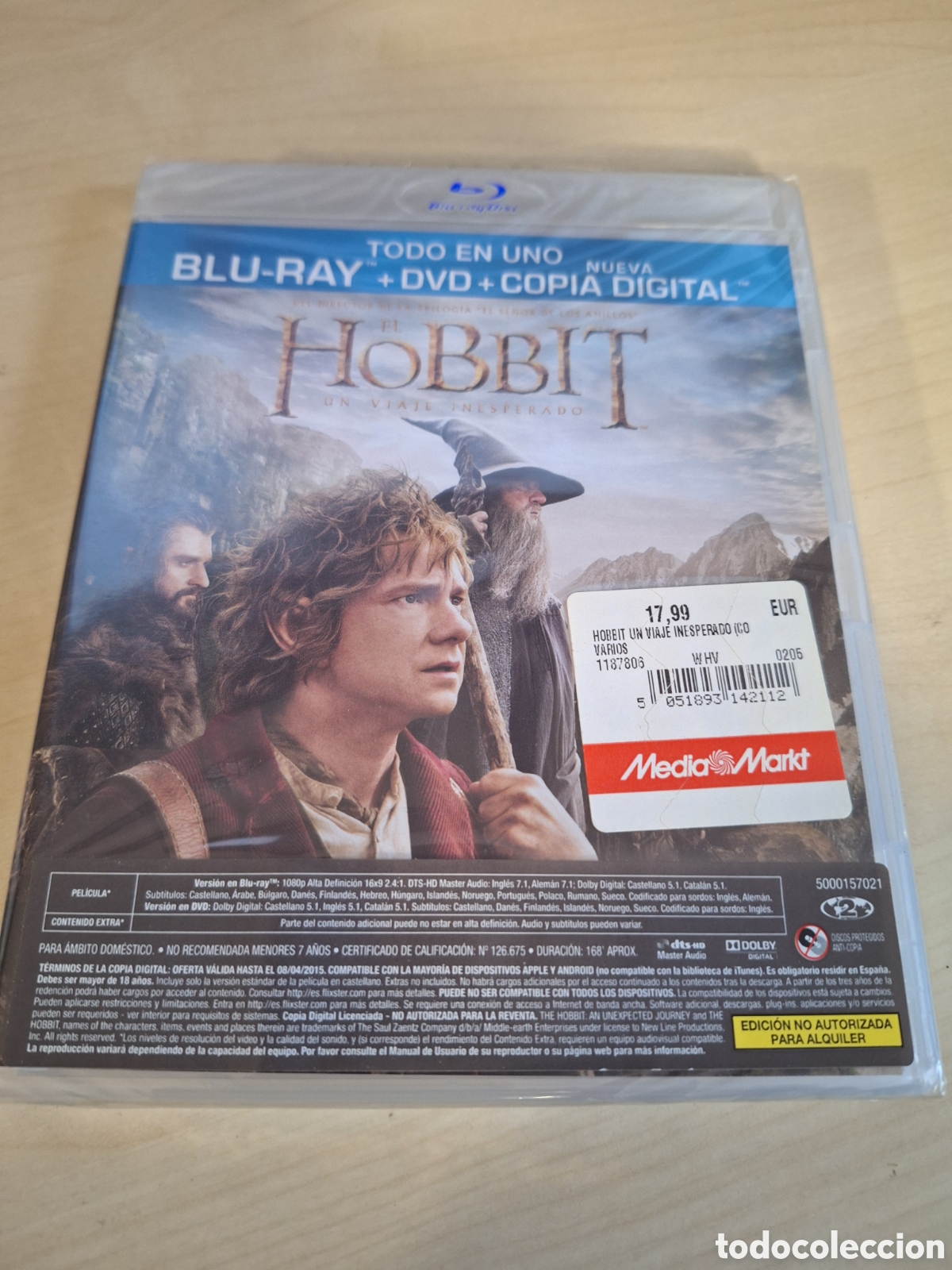 Cine: RB15 el hobbit un viaje inesperado BLURAY PRECINTADO