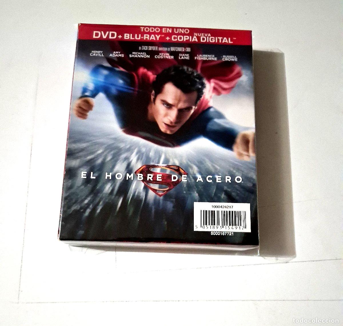 Cine: BLU-RAY &rdquo;SUPERMAN EL HOMBRE DE ACERO&rdquo; +DVD +LIBRO ZACK SNYDER HENRY CAVILL SLIPC