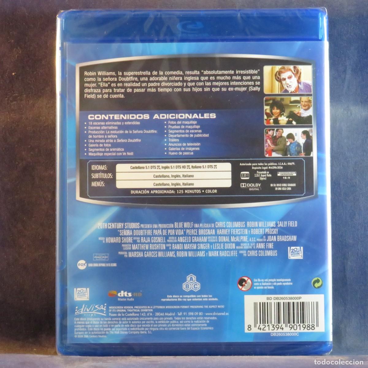Cine: SE&Ntilde;ORA DOUBTFIRE - BLU-RAY - Foto 2