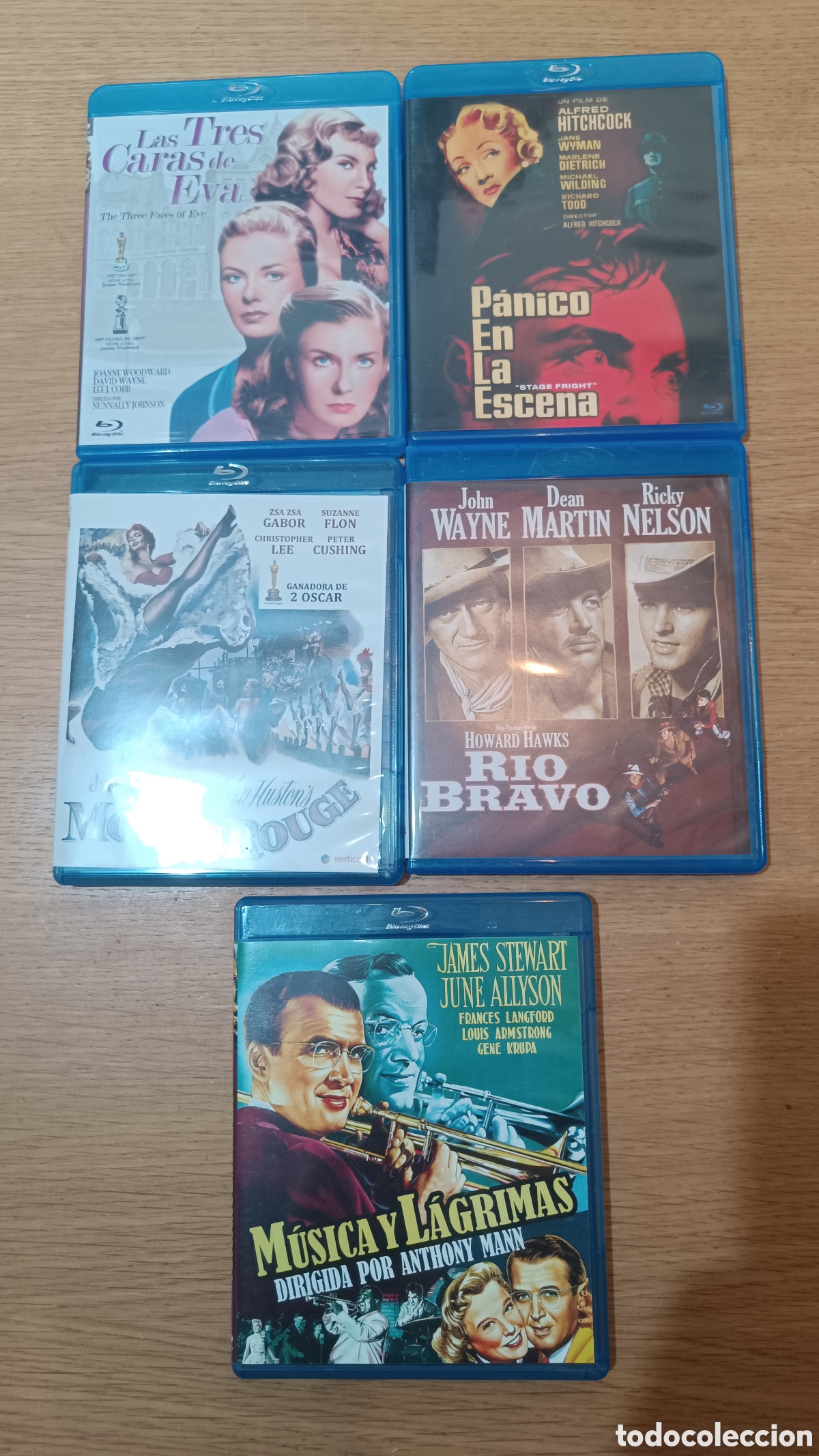 Cine: Lote 5 Blu-ray Cl&aacute;sicos Del Cine, M&uacute;sica Y L&aacute;grimas, Rio Bravo, Moulin Rouge, P&aacute;nico En La Escena, L