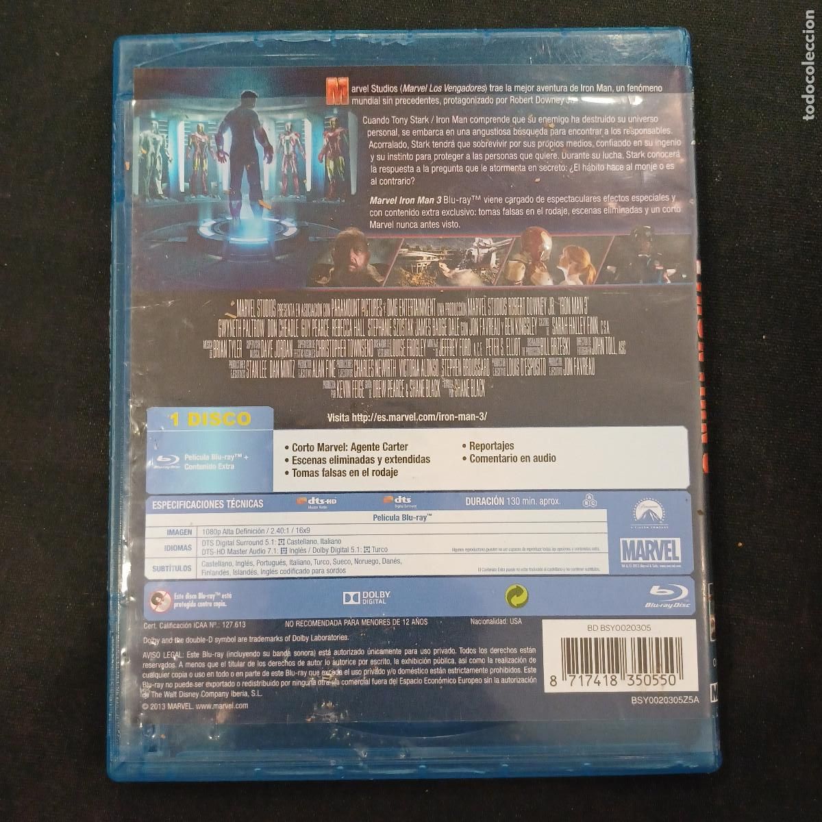Cine: IRON MAN 3/BLU RAY MARVEL. - Foto 3