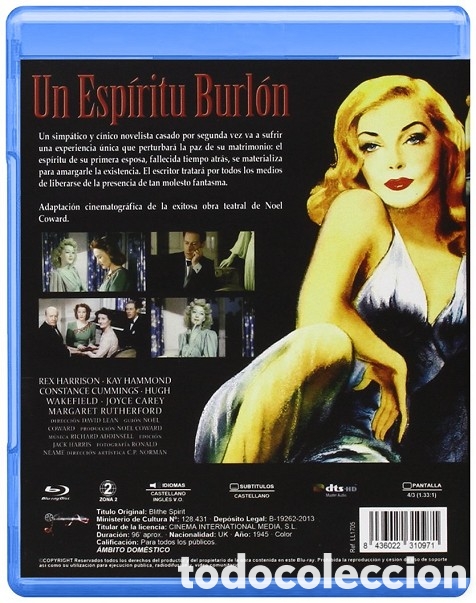 Cine: Un esp&iacute;ritu burl&oacute;n - Blu-Ray R (Bd-R)