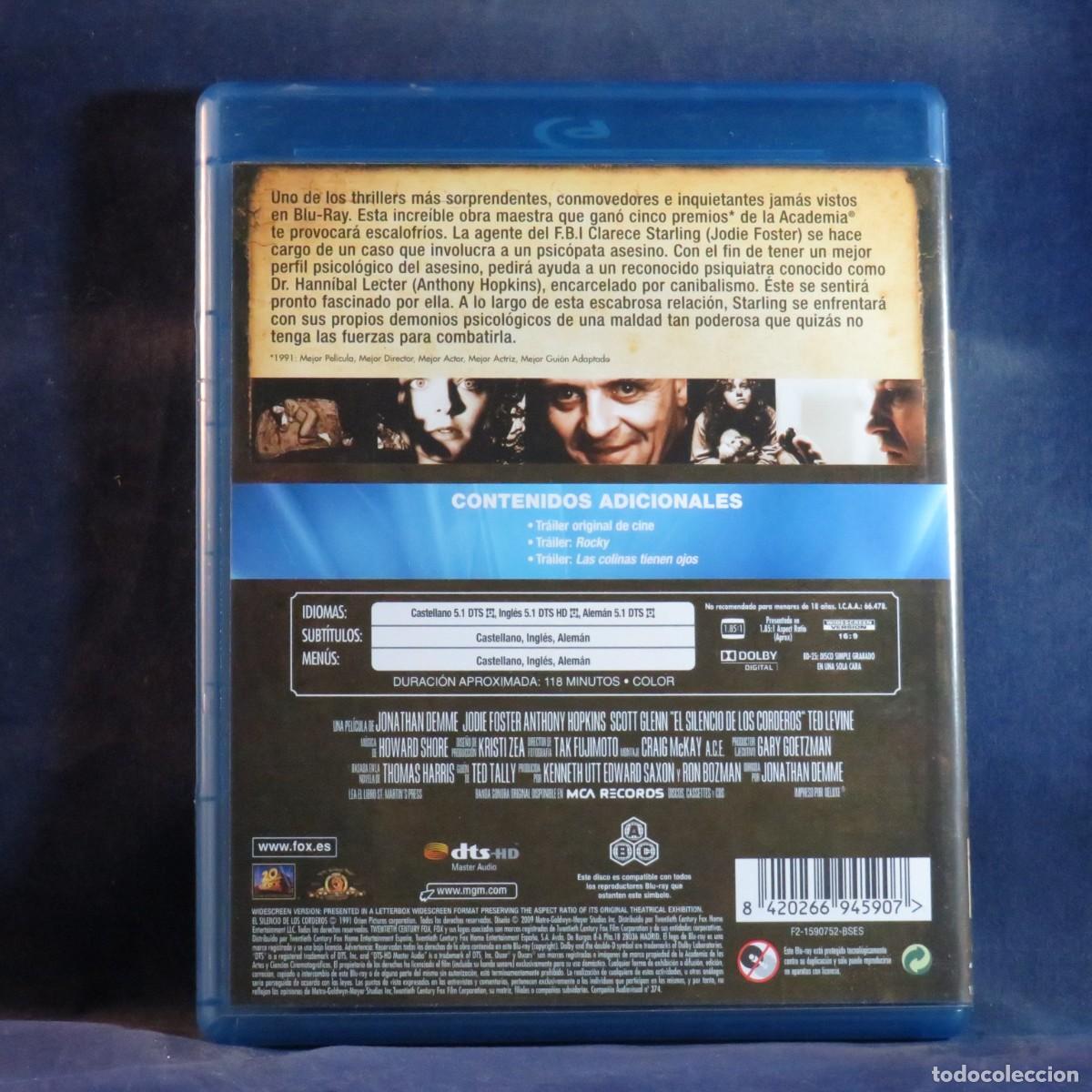 Cine: EL SILENCIO DE LOS CORDEROS - BLU-RAY - Foto 2