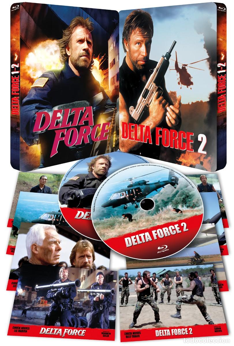 Cine: Delta Force 1 BD + Delta Force 2 BD Steelbook (2 BDs) con Relieve y 8 Postales Exclusivas. Numerada