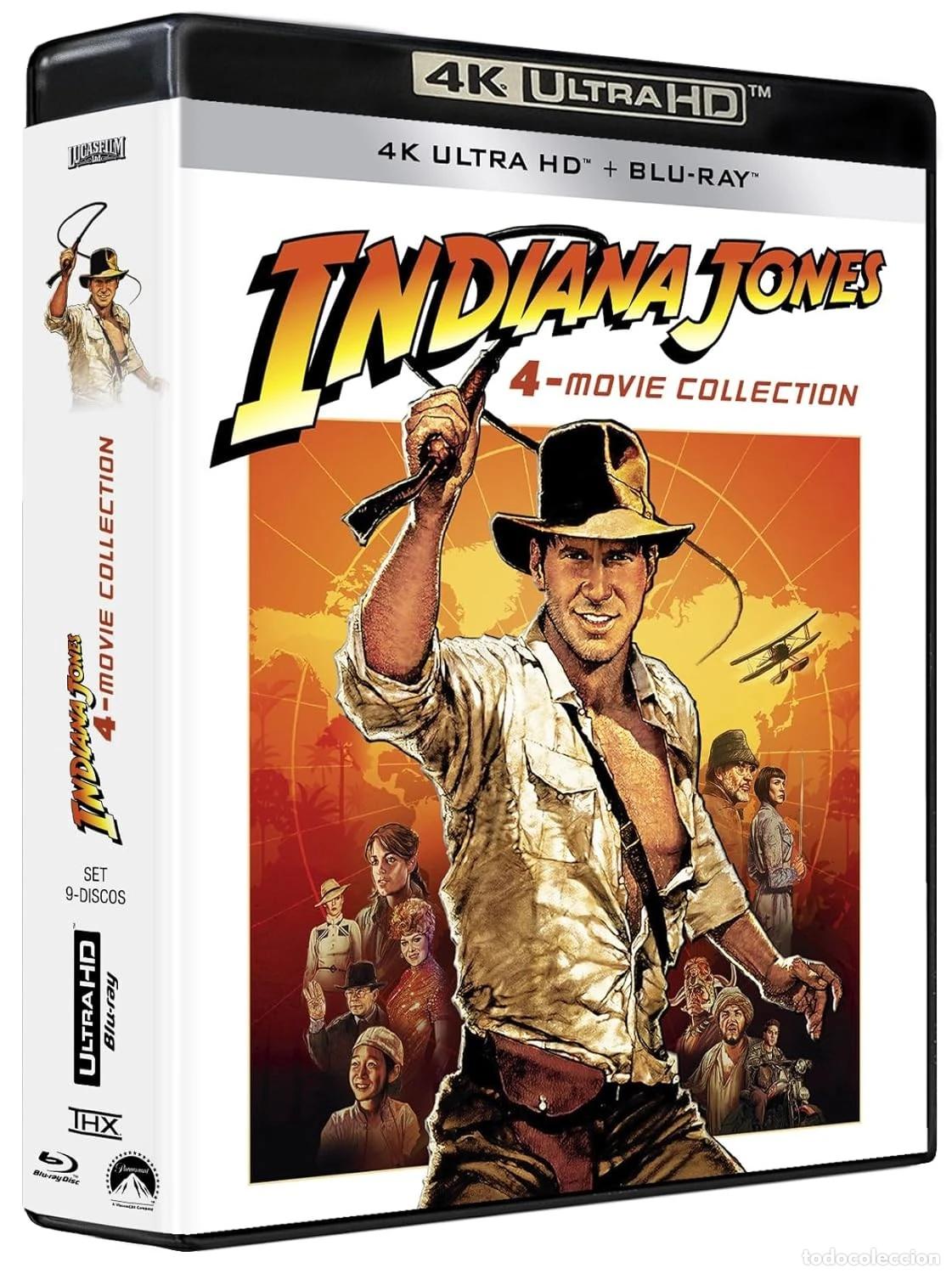 Cinema: Pack Indiana Jones (Colecci&oacute;n 4 pel&iacute;culas, 9 discos) [4K UHD, Blu-ray] (1981, 1984, 1989, 2008)