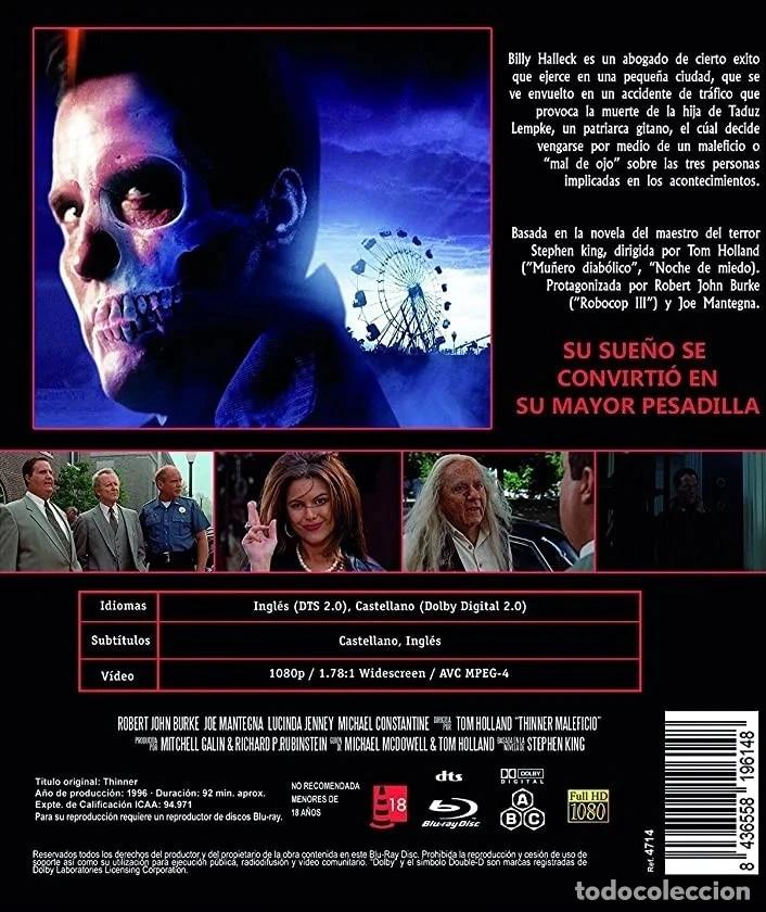 Cine: Maleficio (Thinner) [Blu-ray] (1996) Stephen Kings Thinner - Foto 2