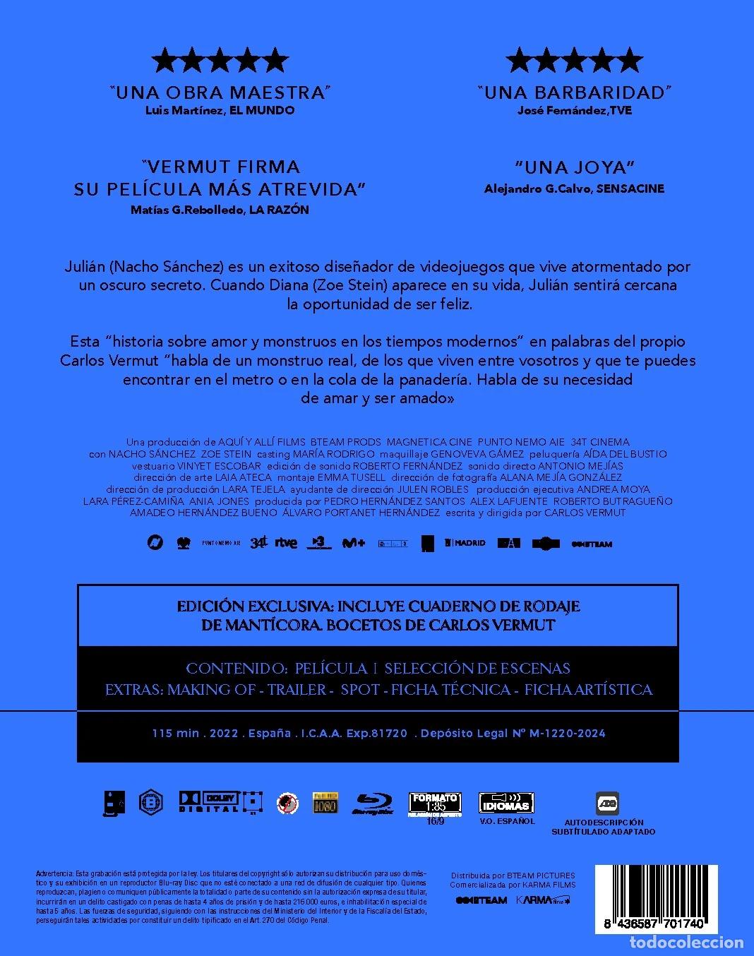 Cine: Mant&iacute;cora [Blu-ray] (2022) - Foto 2