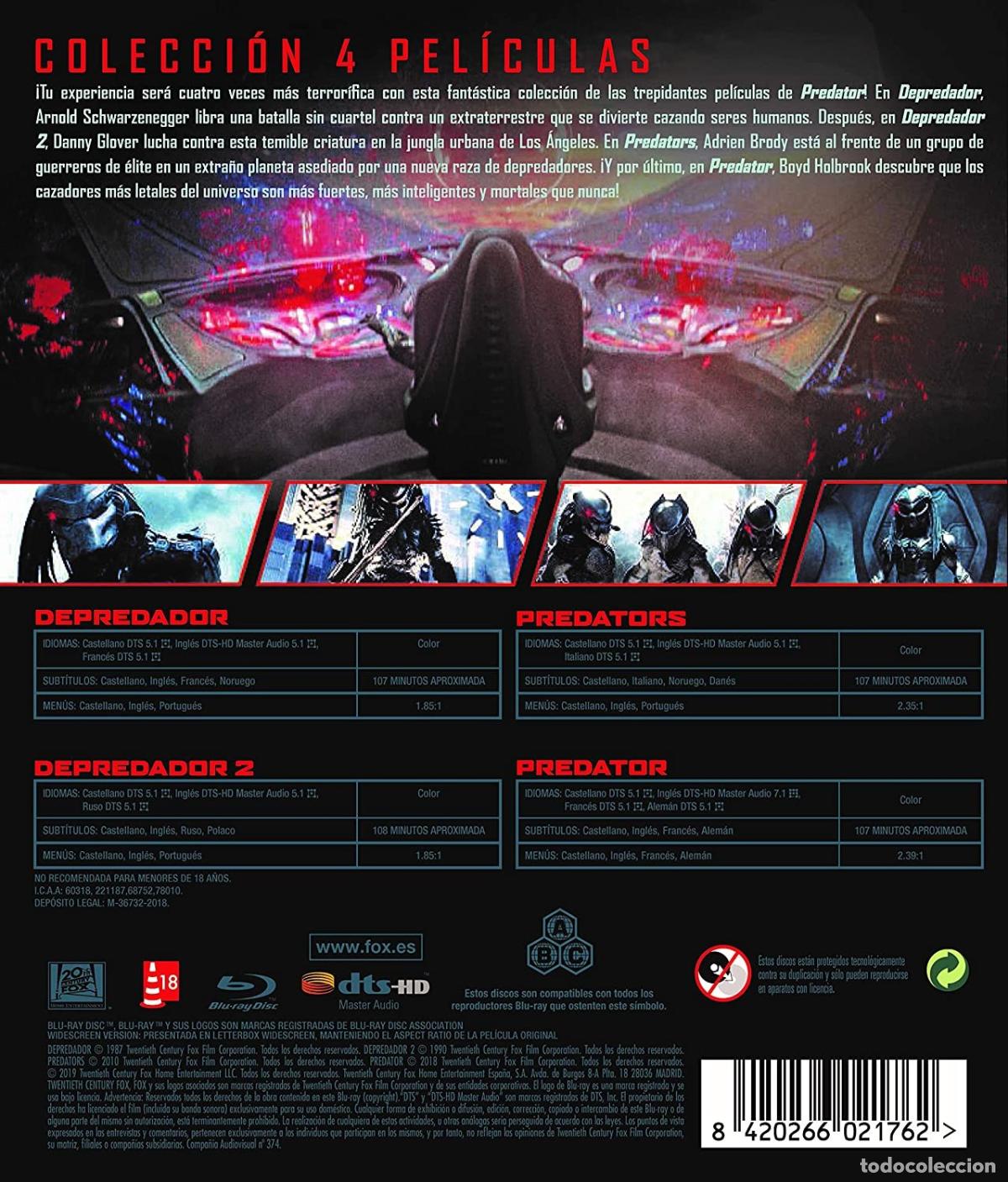 Cine: Predator Colecci&oacute;n 4 Pel&iacute;culas [Blu-ray] - Foto 2