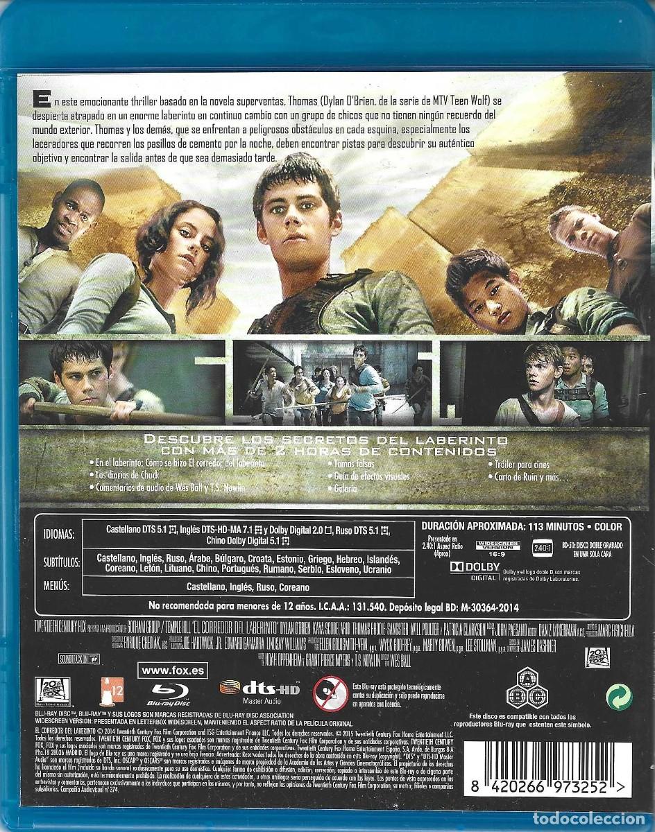 Cine: EL CORREDOR DEL LABERINTO (BLURAY) - Foto 2