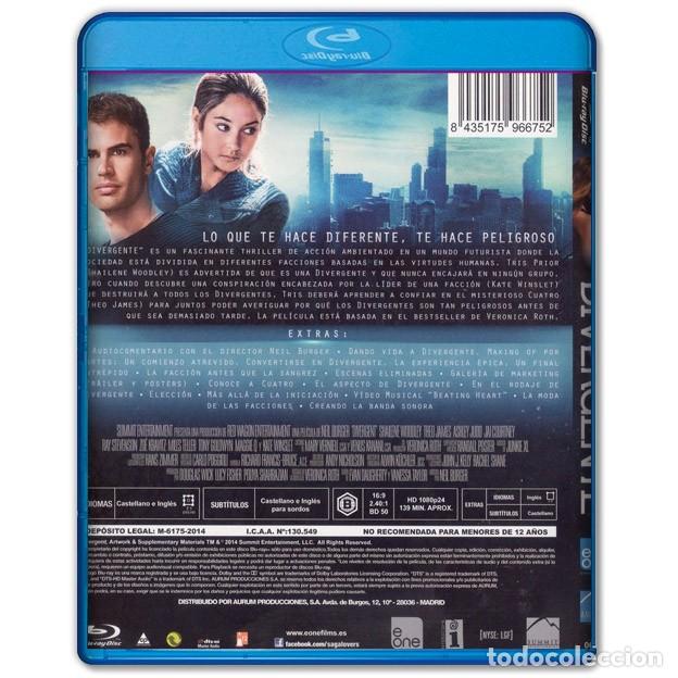 Cine: DIVERGENTE Bluray (Sci-Fi, Acci&oacute;n) - Foto 2