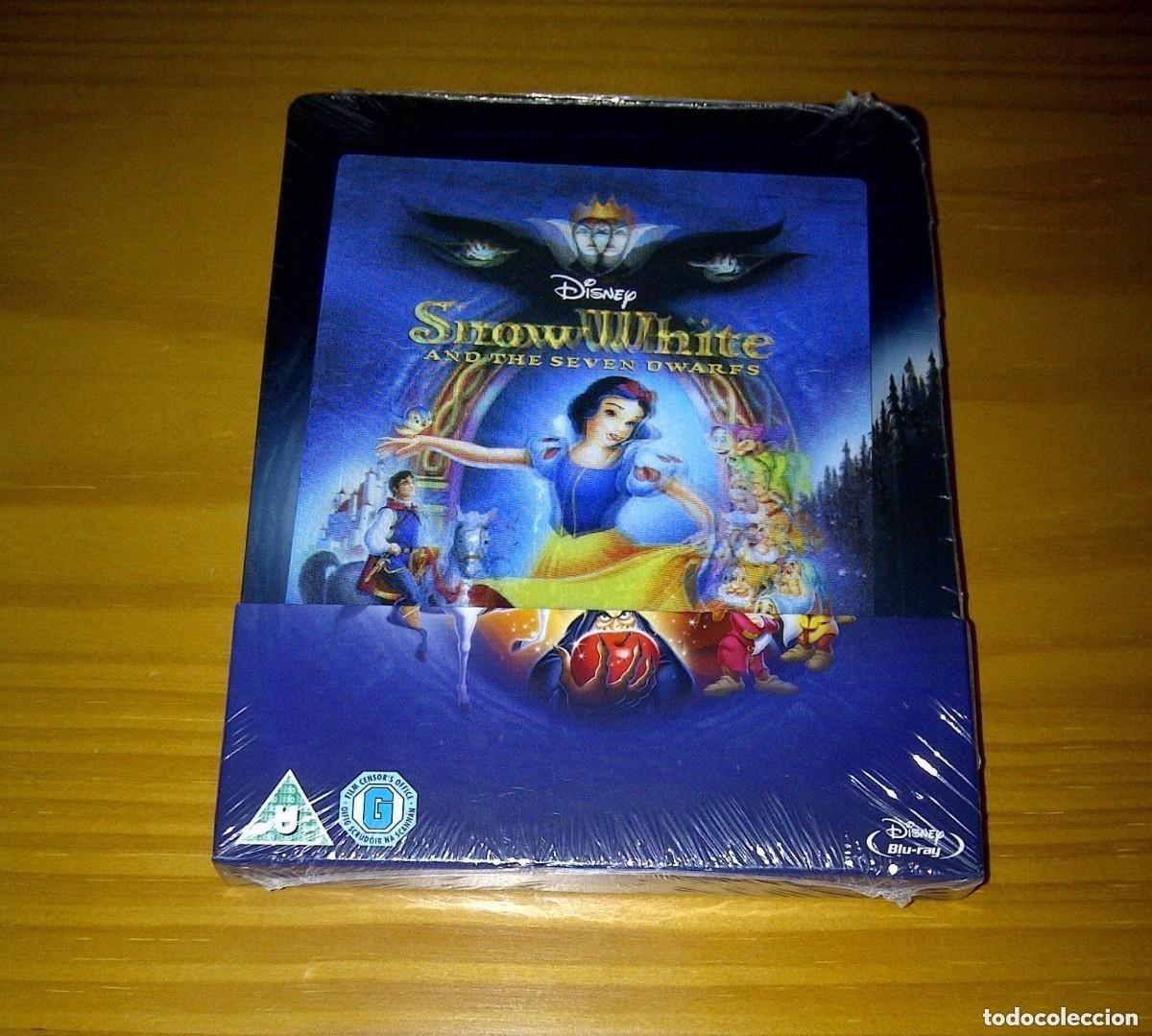 Cine: BLANCANIEVES Y LOS SIETE ENANITOS DISNEY STEELBOOK BLU-RAY CASTELLANO PORTADA LENTICULAR PRECINTADO