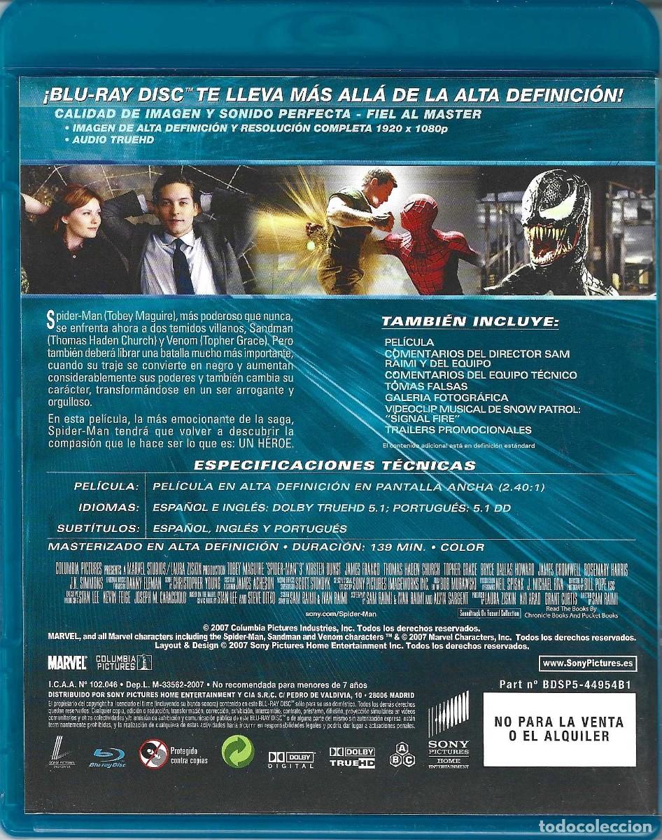 Cine: SPIDER - MAN 3 (BLURAY) - Foto 2