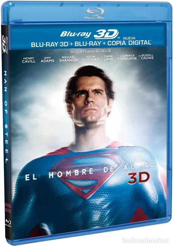 Cine: EL HOMBRE DE ACERO BLURAY 3D COMO NUEVO