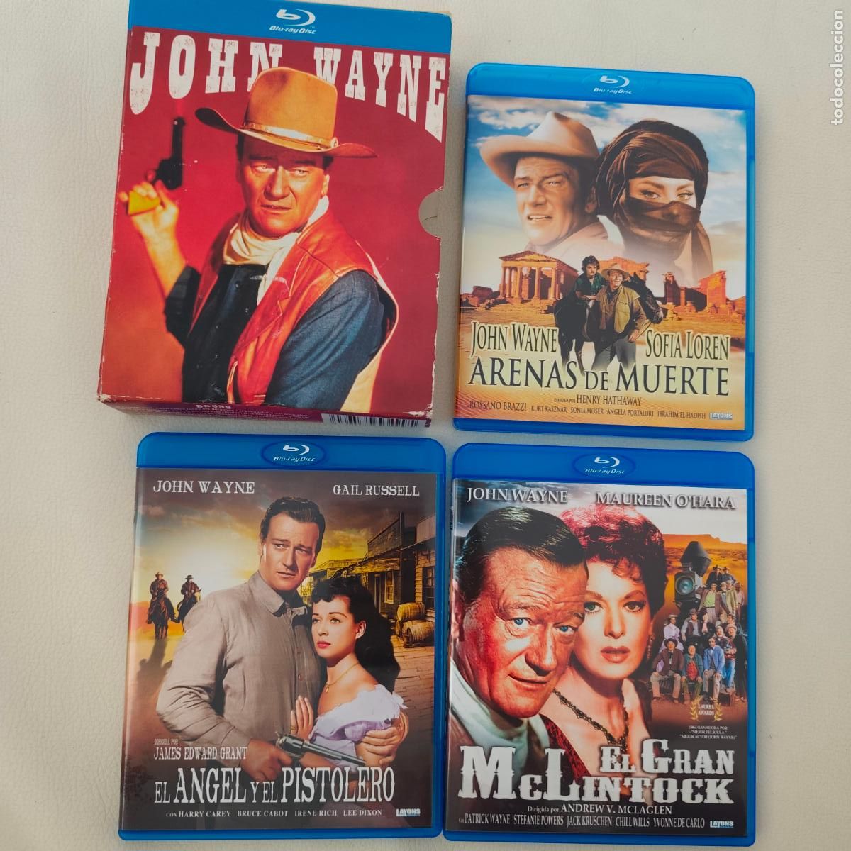 Cine: pack John waine Blu-ray ARENAS DE MUERTE+ANGEL Y PISTOLERO.+GRAN MCLINTOCK