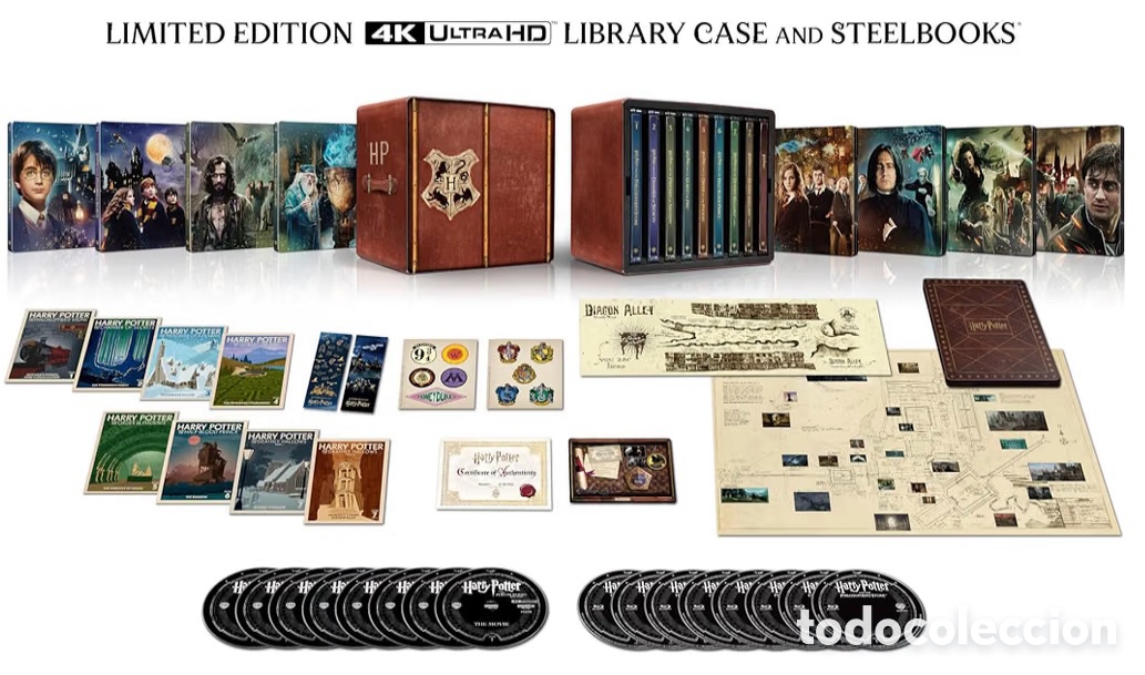 Cine: Coleccion Harry Potter Edici&oacute;n metalica limitada en estuche biblioteca. SAGA COMPLETA ED.METALICA LI