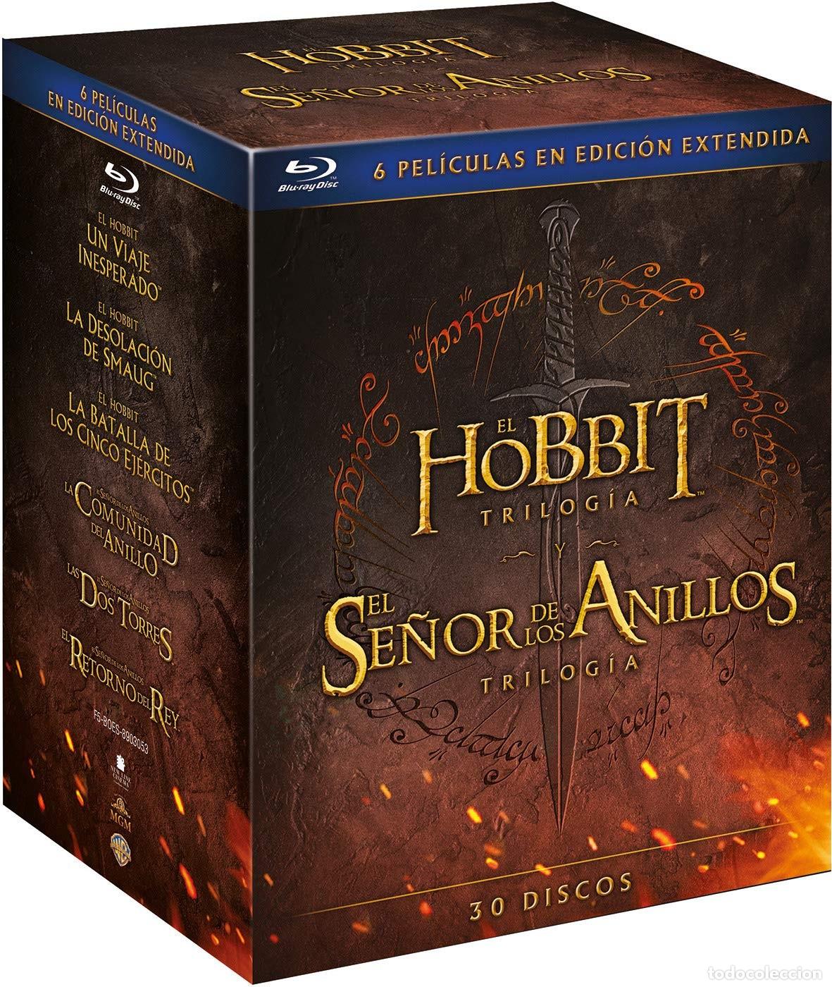 Kino: Pack Tierra Media (El Hobbit y El Se&ntilde;or de los Anillos) 6 pel&iacute;culas edici&oacute;n extendida (30 DISCOS) [B