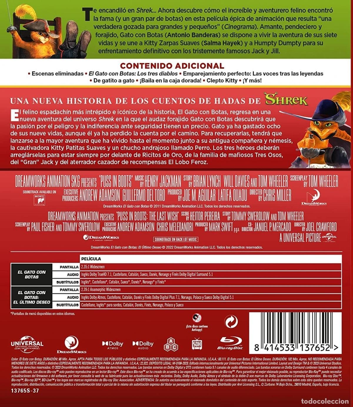 Cine: El gato con botas Pack 1-2 (Blu-ray) [Blu-ray] - Foto 2