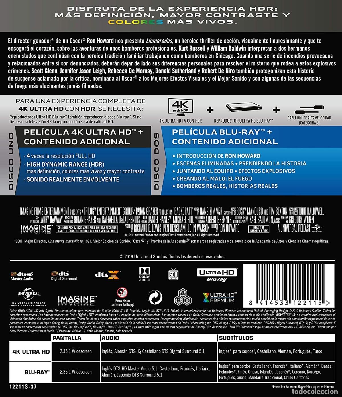 Cine: Llamaradas [Blu-ray] (1991) Backdraft - Foto 2