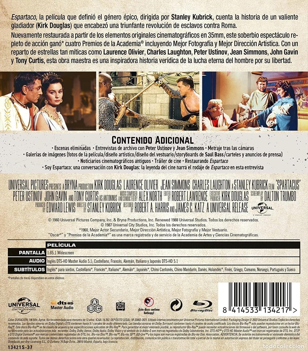 Cine: Espartaco (Ed. 2022) [Blu-ray] - Foto 2
