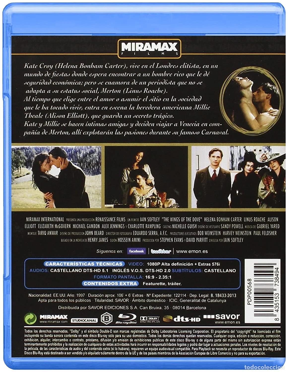 Cine: ALAS DE LA PALOMA (BLU-RAY) - Foto 2