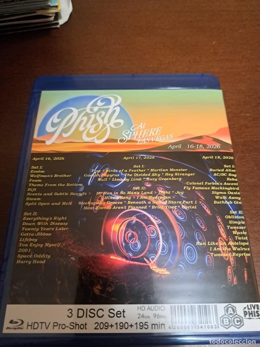 Cine: PHISH - 3 BLU RAY - SHOWS EN DIRECTO EN LAS VEGAS - CALIDAD PROFESIONAL