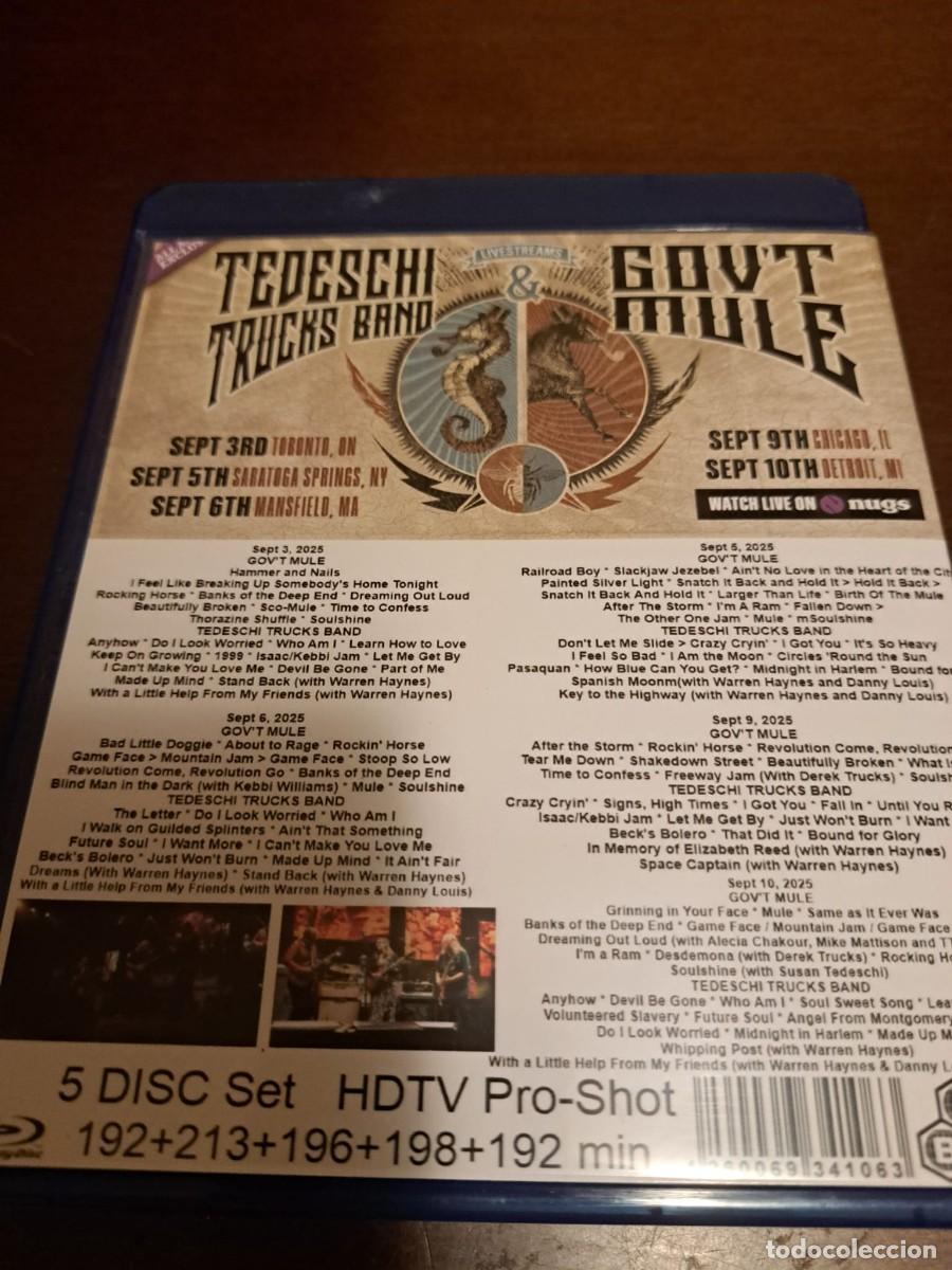 Cine: TEDESCHI TRUCKS BAND + GOV'T MULE - 5 BLU RAY - 17 HORAS EN DIRECTO - SEPTIEMBRE DE 2025