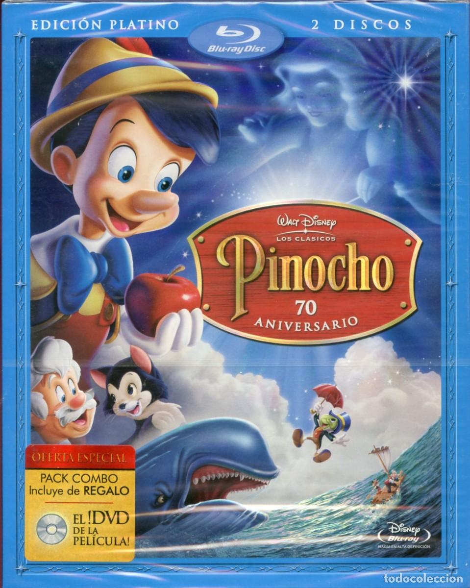 Cine: PINOCHO, de Walt Disney. EDICI&Oacute;N PLATINO 70 ANIVERSARIO, 2 DISCOS.