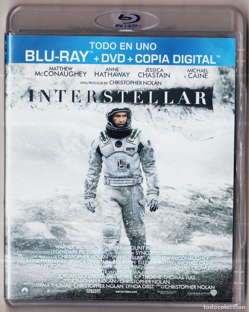 Cine: INTERSTELLAR de C. Nolan con M. McConaughey y Anne Hathaway. 2 BLU-RAY + 1 DVD.