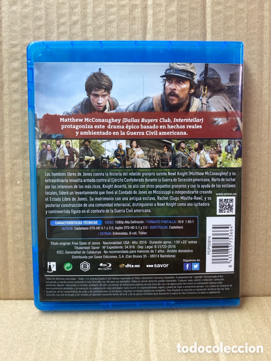 Cine: BLU RAY LOS HOMBRES LIBRES DE JONES - Foto 2