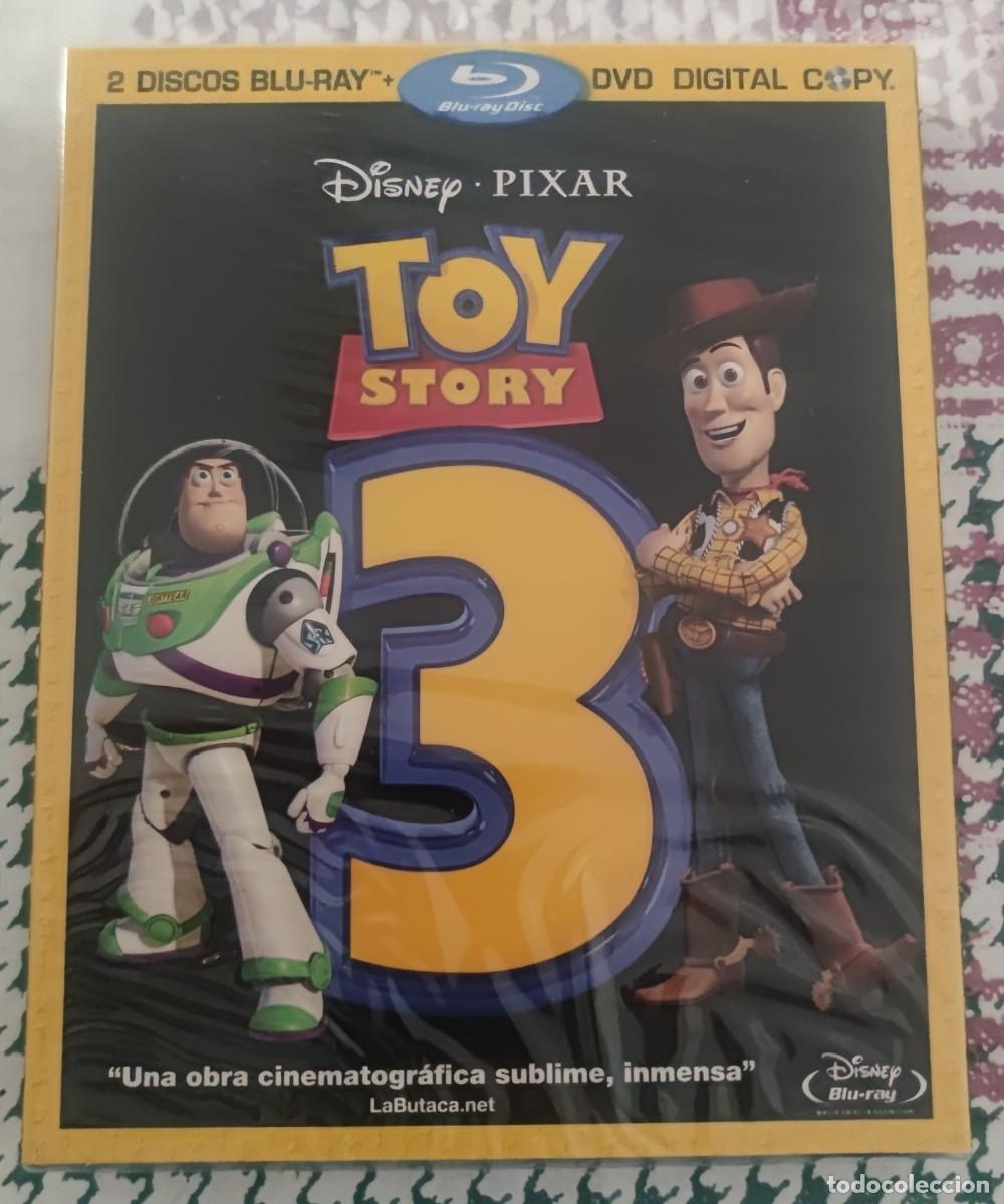 Cine: TOY STORY 3 [2 BLU-RAY + DVD] CON FUNDA DE CART&Oacute;N, COMO NUEVA