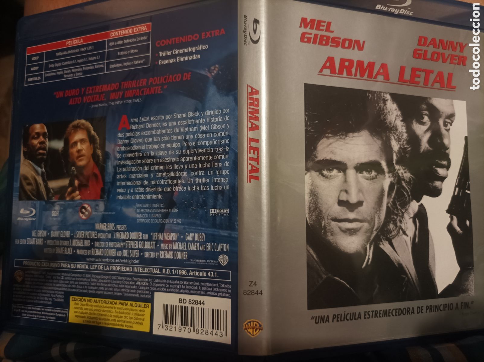 Cine: ARMA LETAL MEL GIBSON BLU RAY DISC PRIMERA EDICION