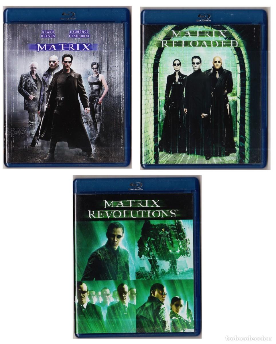 Cine: MATRIX TRILOG&Iacute;A de hermanas Wachowski con Keanu Reeves. 3 BLU-RAY con sus cajas