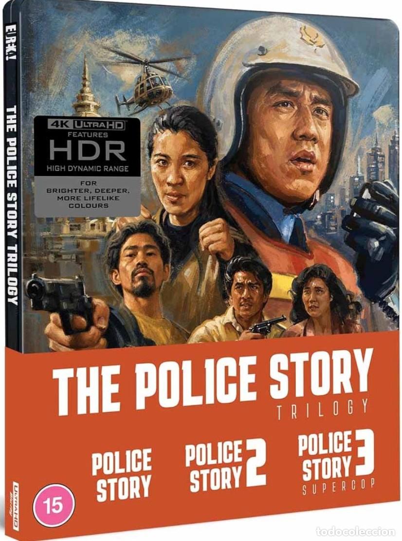 Cine: HISTORIA DE POLICIA JACKIE CHAN:ARMAS INVENCIBLES/SUPERPOLICIA EN APURO/SUPERCOP 1985-92 UHD+Bl