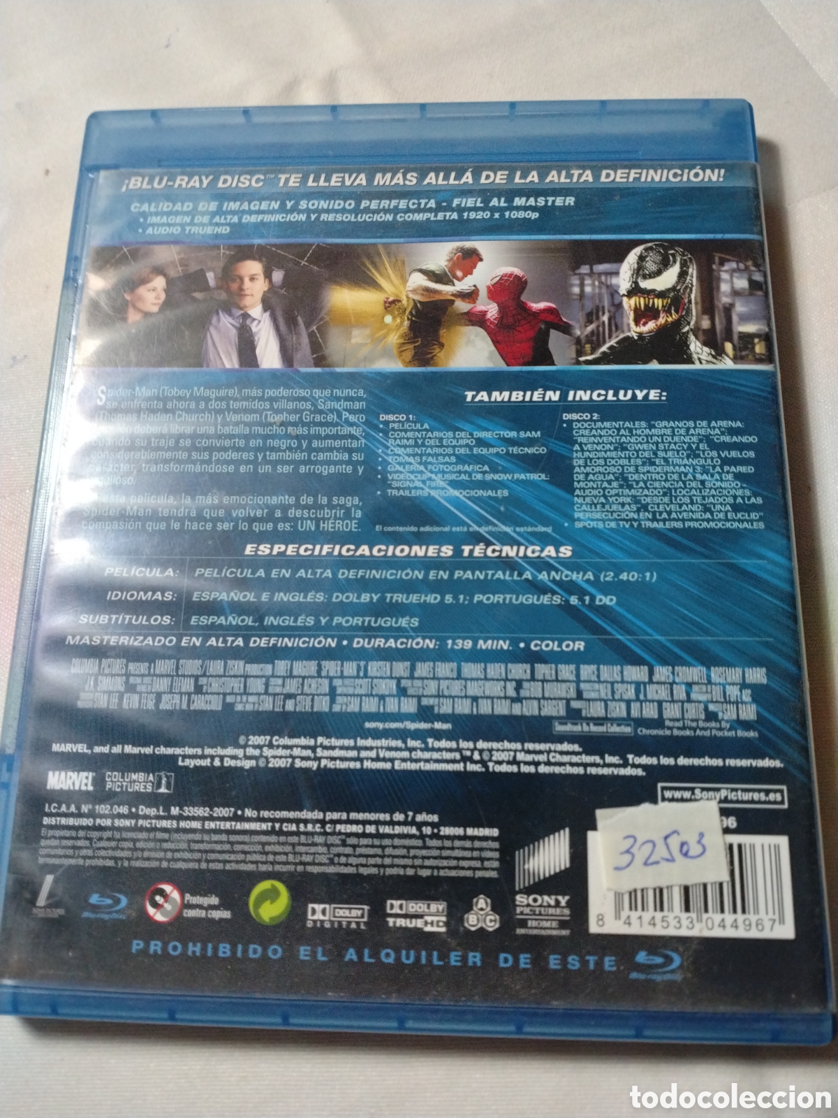 Cine: SPIDER-MAN 3 - 2 BLU-RAY DISC - MARVEL. - Foto 2