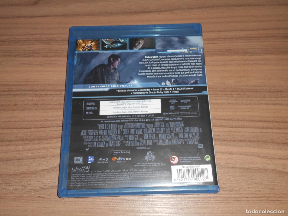 Cine: ALIEN COVENANT BLU-RAY DISC de RIDLEY SCOTT Como NUEVO - Foto 2