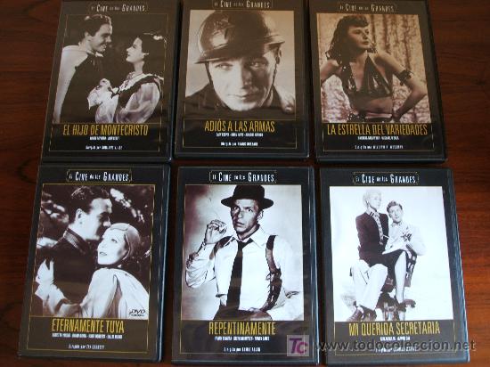 Cine: Lote 6 pel&iacute;culas DVD de la colecci&oacute;n El cine de los grandes Adi&oacute;s a las armas, etc. Cl&aacute;sicos.