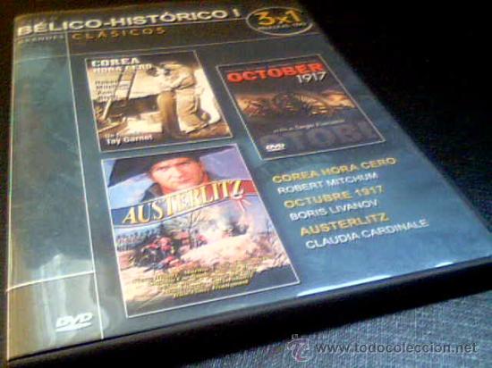 Cinema: CICLO BELICO-HISTORICO I. DVD CON 3 PELICULAS: COREA HORA CERO. OCTUBRE 1917. AUSTERLITZ.