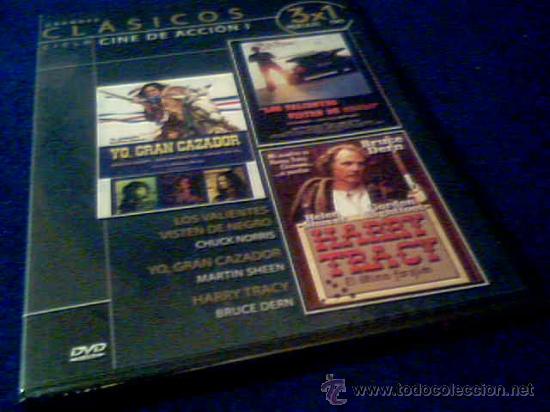 Cinema: GRANDES CLASICOS. CINE DE ACCION I. DVD CON 3 PELICULAS: YO, GRAN CAZADOR. HARRY TRACY...