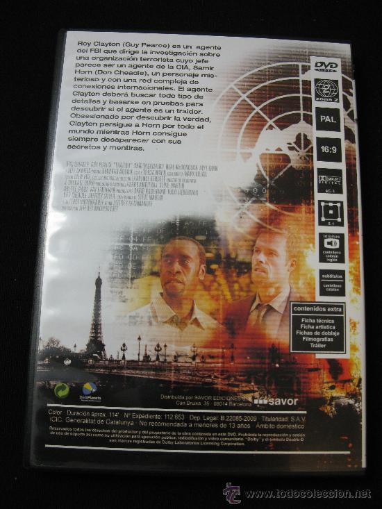 Cine: TRAIDOR - DON CHEADLE/ GUY PEARCE - DVD - Foto 2