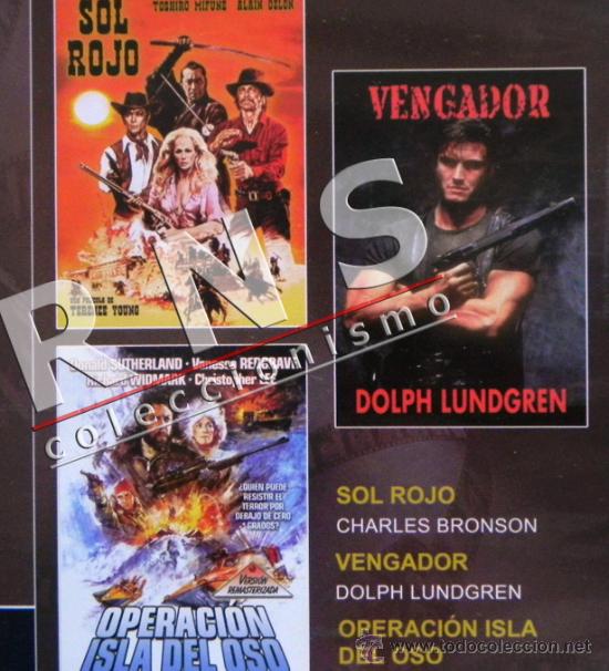Cine: DVD PEL&Iacute;CULAS SOL ROJO VENGADOR (adap C&Oacute;MIC ) OPERACI&Oacute;N ISLA DEL OSO PEL&Iacute;CULA ACCI&Oacute;N BRONSON WIDMARK