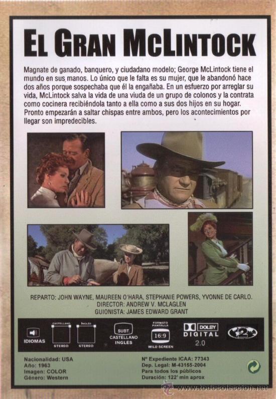 El Gran Mclintock (1963) Con John Wayne Y Maure - Comprar Películas En ...