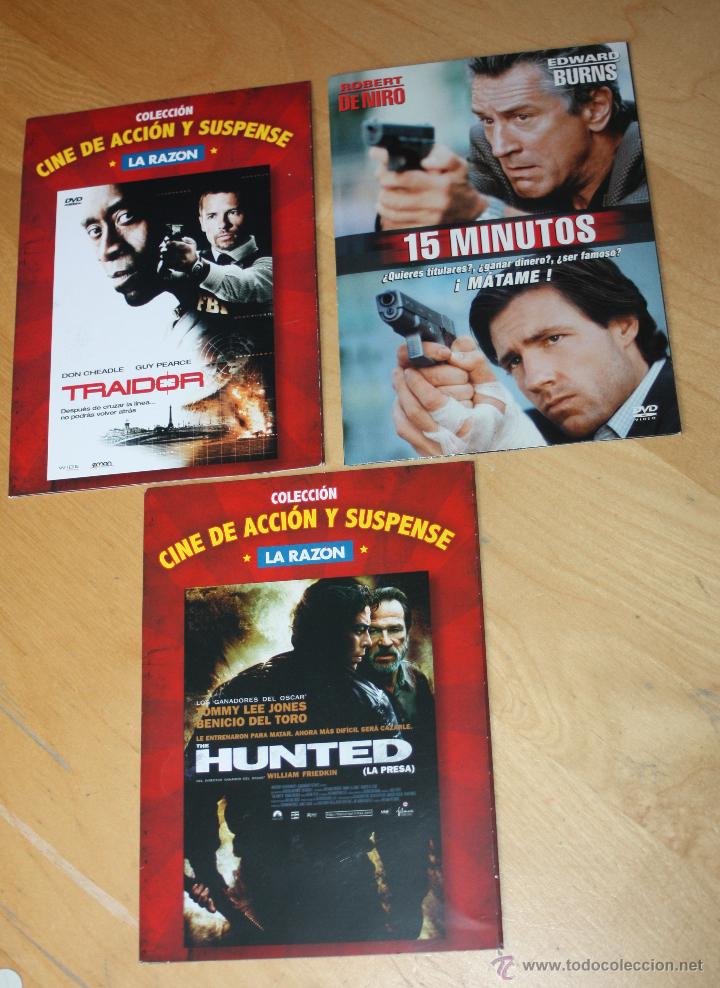 Cine: DVD; tres dvd de cine de accion y suspense.