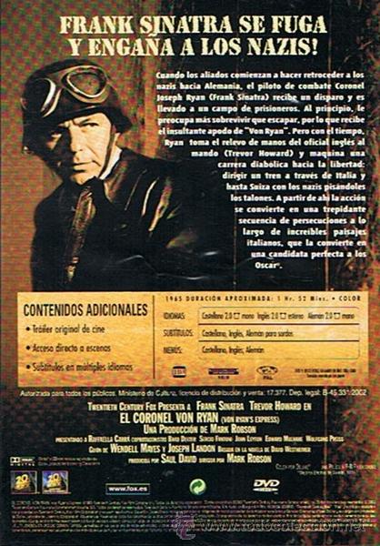 Cine: DVD EL CORONEL VON RYAN FRANK SINATRA - Foto 2