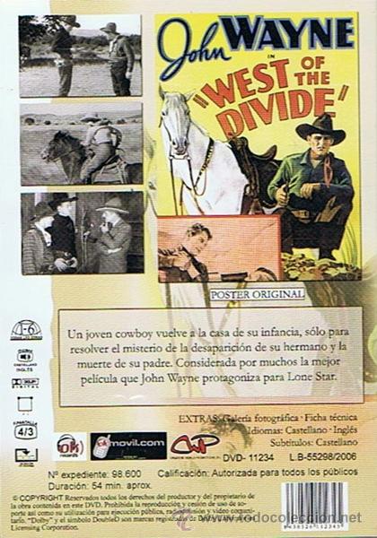 Cine: DVD AL OESTE DEL L&Iacute;MITE JOHN WAYNE - Foto 2