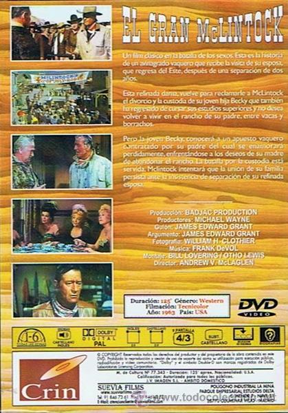 Cine: DVD EL GRAN MCLINTOCK JOHN WAYNE - Foto 2