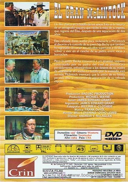 Cine: DVD EL GRAN MCLINTOCK  JOHN WAYNE - Foto 2