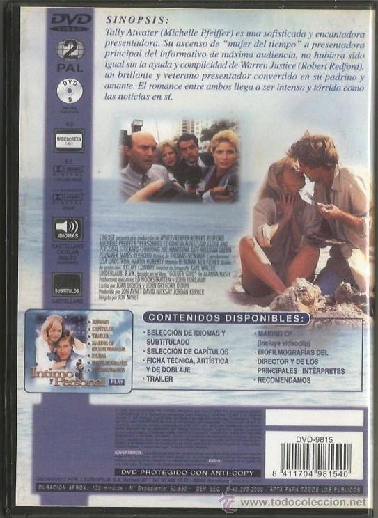 Cine: DVD - &Iacute;NTIMO Y PERSONAL - 1996 - DIR. JOHN AVNET - Foto 3
