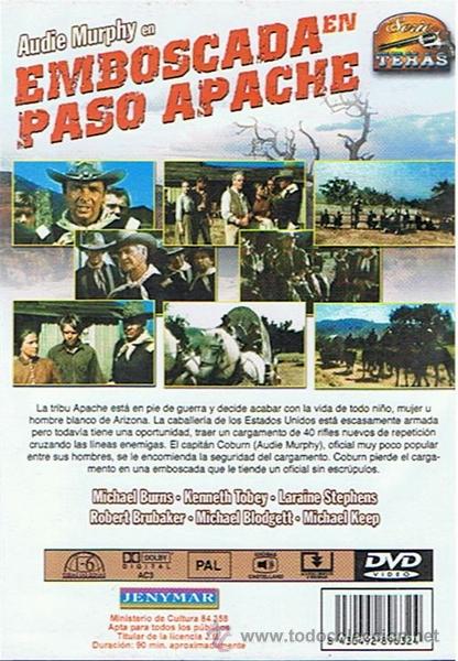 Cine: DVD EMBOSCADA EN PASO APACHE  AUDIE MURPHY - Foto 2