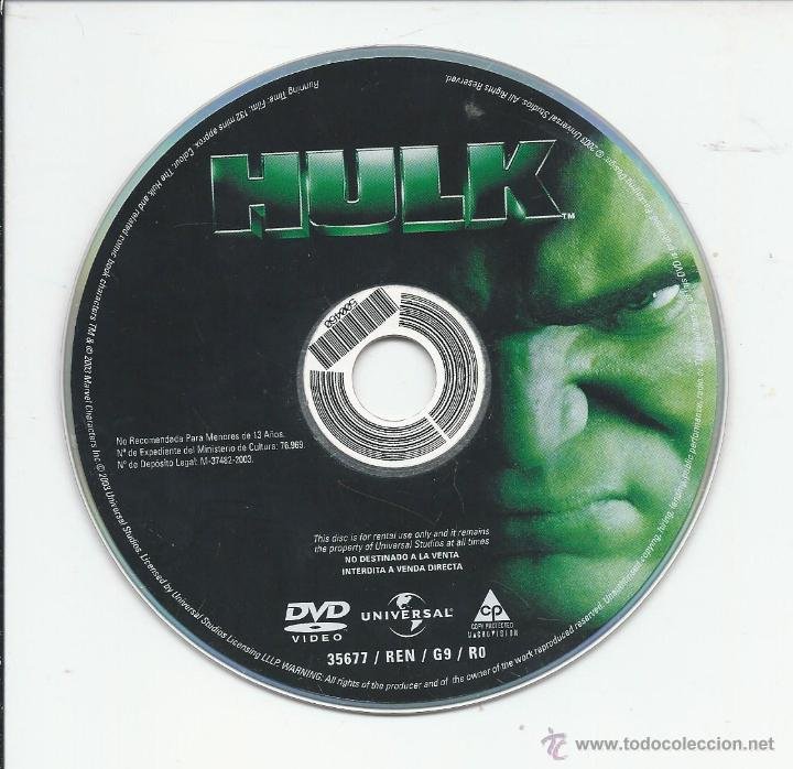 Hulk Dvd Bien Segunda Mano Sin Envase Buy Dvd Movies At Todocoleccion