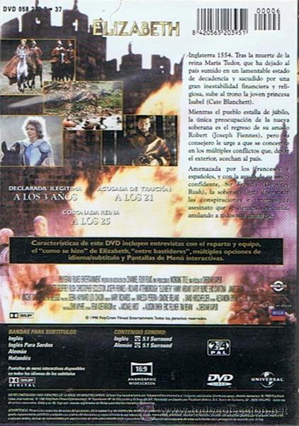 Cine: DVD ELIZABETH  CATE BLANCHETT - Foto 2